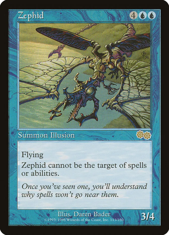 1998 Urza's Saga Zephid rare #113 rare card image
