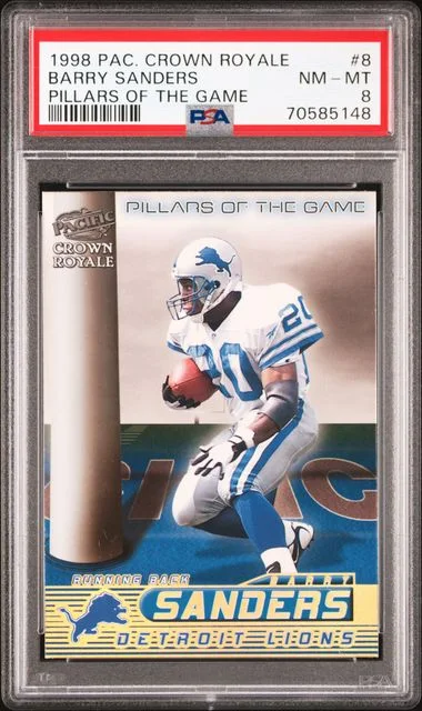 1998 Pacific Crown Royale Pillars Of The Game Barry Sanders #8 card image