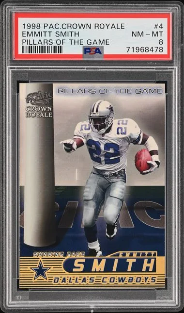 1998 Pacific Crown Royale Pillars Of The Game Emmitt Smith #4 card image
