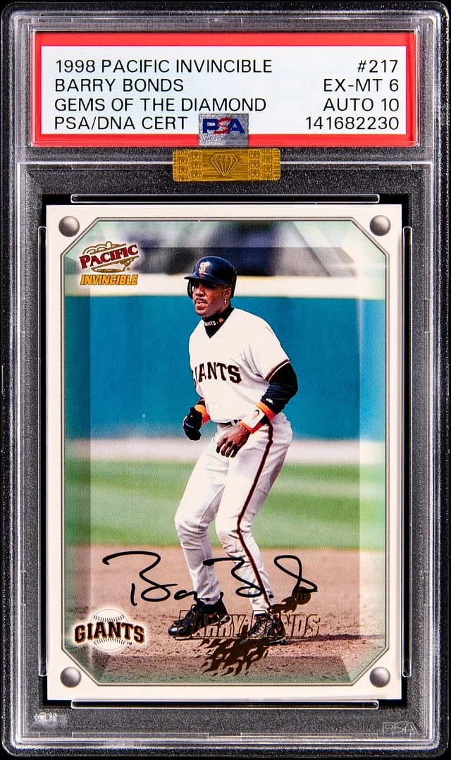 1998 Pacific Invincible Gems of the Diamond Barry Bonds #217 card image