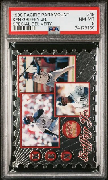 1998 Pacific Paramount Special Delivery Ken Griffey Jr. #18 card image