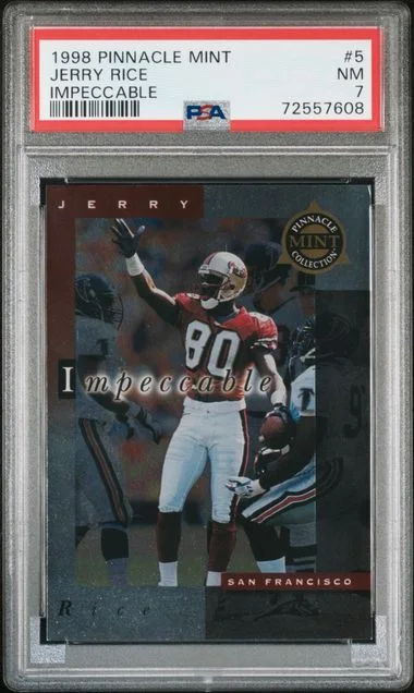 1998 Pinnacle Jerry Rice Mint Impeccable #5 card image