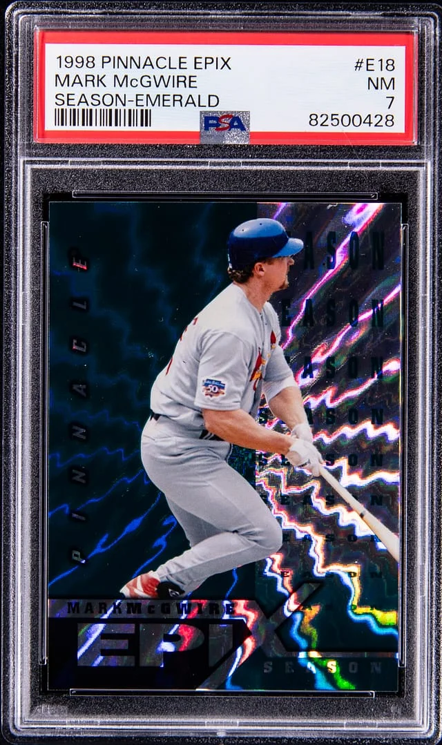 1998 Pinnacle Mark McGwire Epix Season Emerald #E18 card image