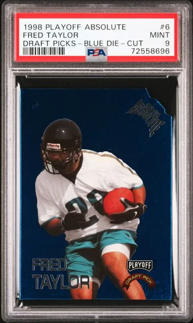 1998 Playoff Absolute Fred Taylor Draft Picks Blue Die-Cut #6 card image