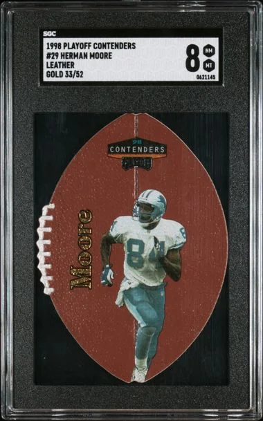 1998 Playoff Contenders Herman Moore Leather Gold #29 card image