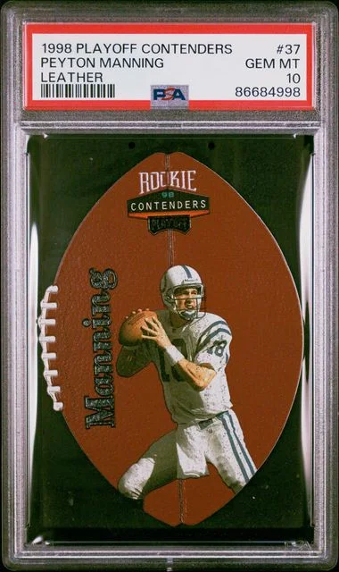 1998 Playoff Contenders Peyton Manning Leather #37 card image