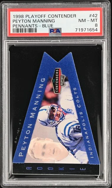 1998 Playoff Contenders Peyton Manning Pennants Pennants-Purple #42 card image
