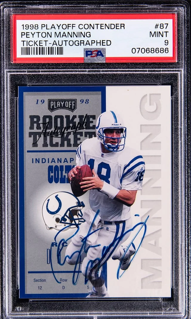 1998 Playoff Contenders Peyton Manning Ticket Autographed #87 card image