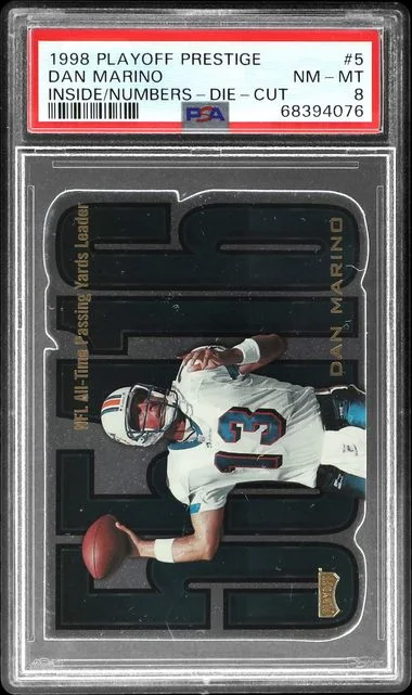 1998 Playoff Prestige Dan Marino Inside The Numbers Die-Cut #5 card image