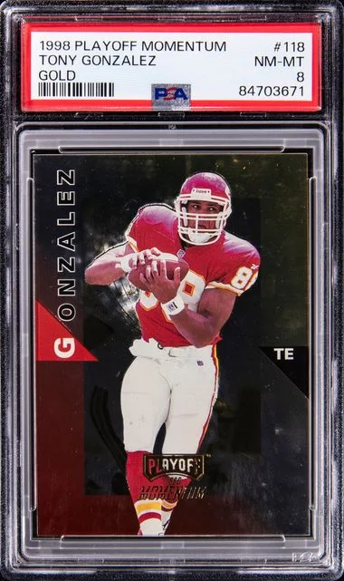 1998 Playoff Tony Gonzalez Momentum Gold #118 card image