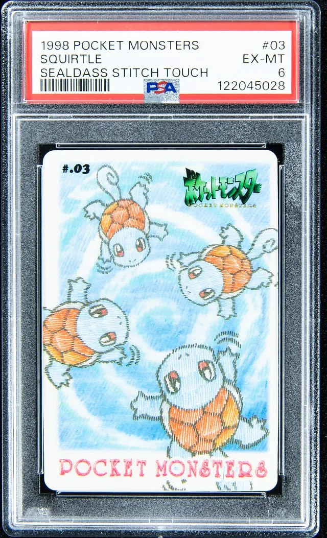1998 Pocket Monsters Sealdass Stitch Touch Squirtle #03 card image