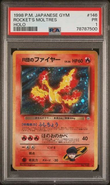 1998 Pokemon Japanese Gym Rocket's Moltres-Holo #146 card image