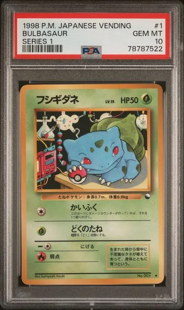 1998 Pokemon Japanese Vending Series 1 Bulbasaur #1 card image