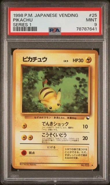 1998 Pokemon Japanese Vending Series 1 Pikachu #25 card image