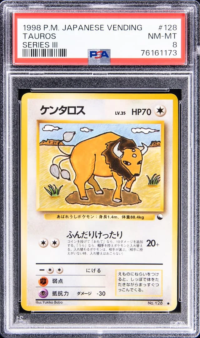 1998 Pokemon Japanese Vending Series III Tauros #128 card image