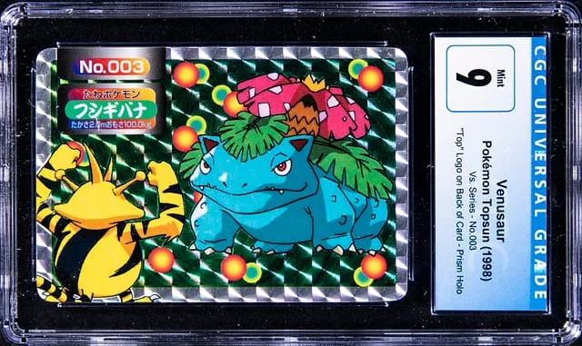 1998 Pokemon Topsun Vs. Series Top Logo on Back of Card Prism Holo Venusaur #003 card image