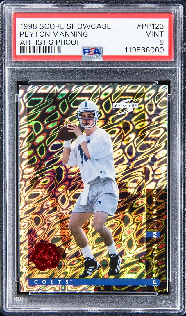 1998 Score Peyton Manning Showcase Artist's Proof #PP-123 card image