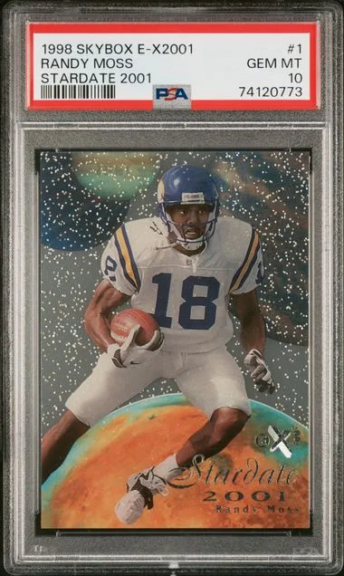 1998 SkBbox E-X2001 Stardate 2001 Randy Moss #1 card image