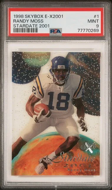 1998 SkyBox 1 Randy Moss E-X2001 Stardate #2001 card image
