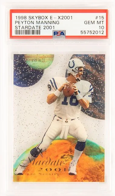 1998 SkyBox 15 Peyton Manning E-X2001 Stardate #2001 card image