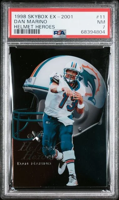 1998 SkyBox Dan Marino E-X2001 Helmet Heroes #11 card image