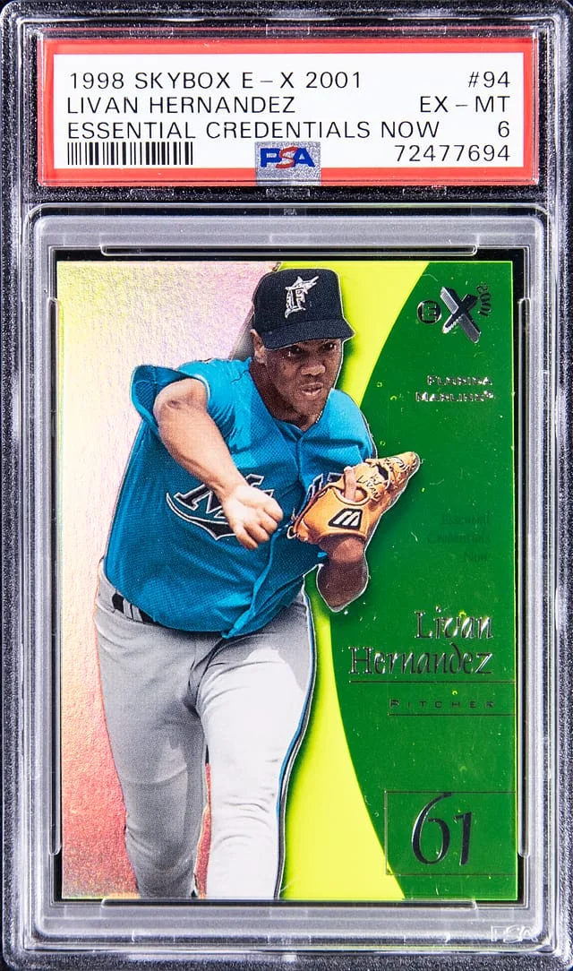 1998 SkyBox E-X Livan Hernandez 2001 Essential Credentials Now #94 card image