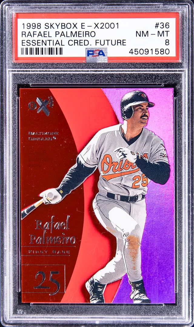 1998 SkyBox E-X Rafael Palmeiro 2001 Essential Credentials Future #36 card image