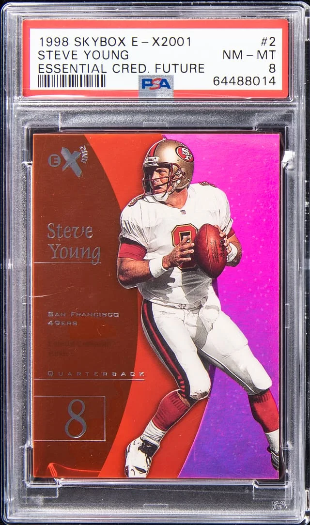 1998 SkyBox E-X Steve Young 2001 Essential Credential Future #2 card image