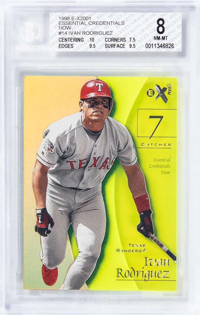 1998 SkyBox Ivan Rodriguez E-X2001 Essential Credentials Now #14 card image