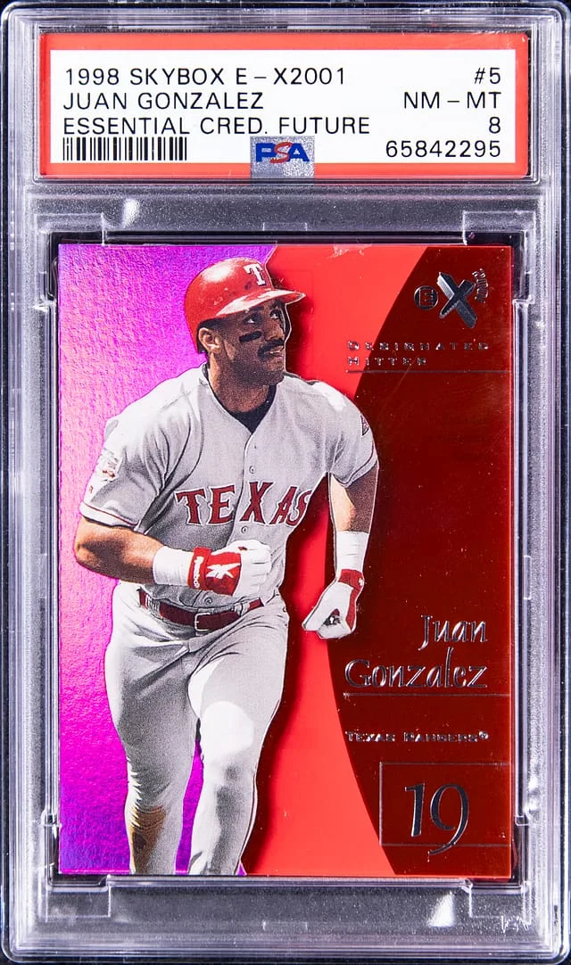 1998 SkyBox Juan Gonzalez E-X2001 Essential Credential Future #5 card image