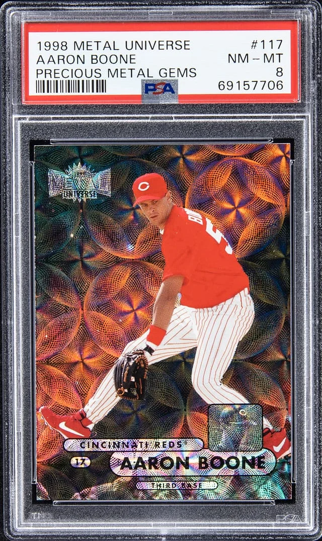 1998 SkyBox Metal Universe Aaron Boone Precious Metal Gems (PMG) #117 card image