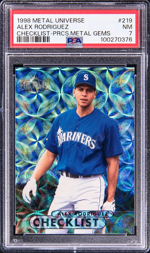 1998 SkyBox Metal Universe Alex Rodriguez Checklist Precious Metal Gems (PMG) #219 card image