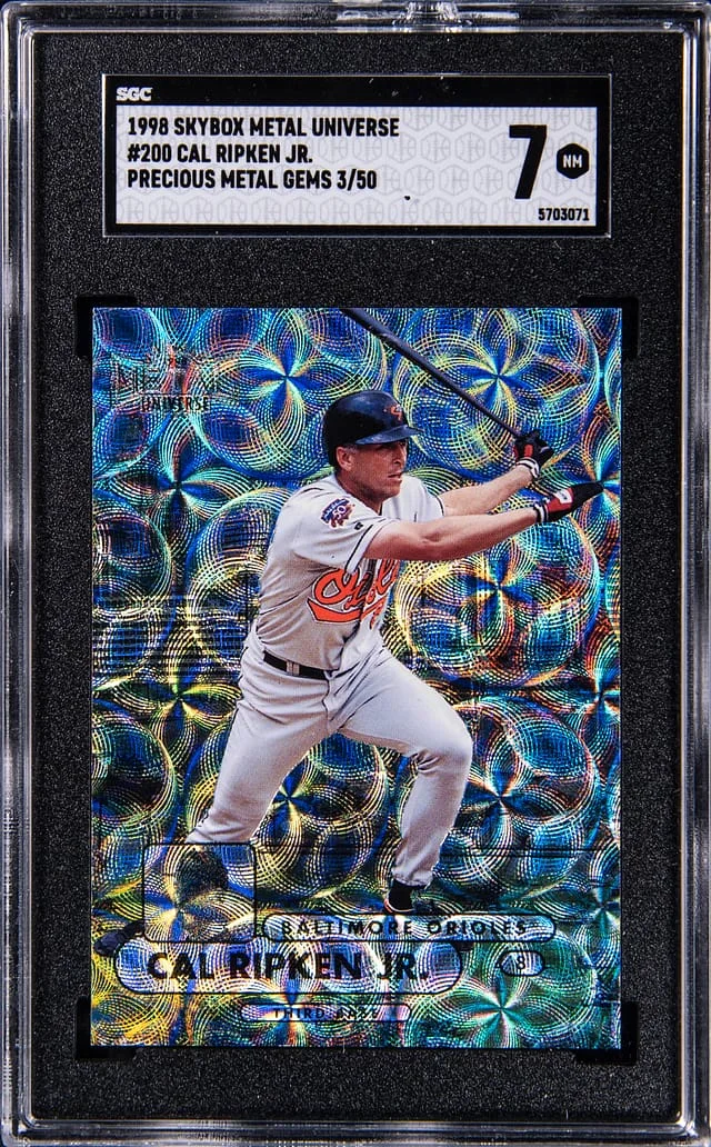 1998 SkyBox Metal Universe Cal Ripken Jr. Precious Metal Gems (PMG) #200 card image