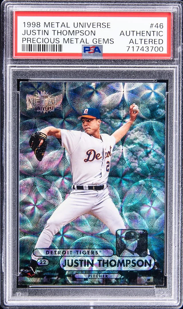 1998 SkyBox Metal Universe Justin Thompson Precious Metal Gems (PMG) #48 card image