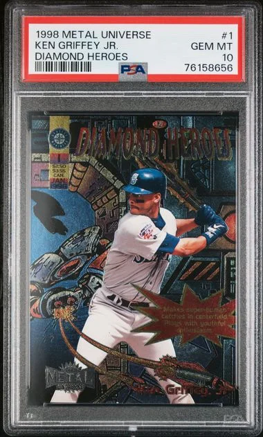 1998 SkyBox Metal Universe Ken Griffey Jr. Diamond Heroes #1 card image