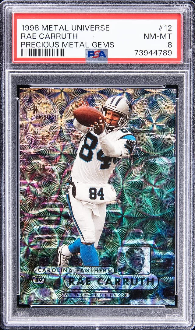 1998 SkyBox Metal Universe Rae Carruth Precious Metal Gems (PMG) #12 card image