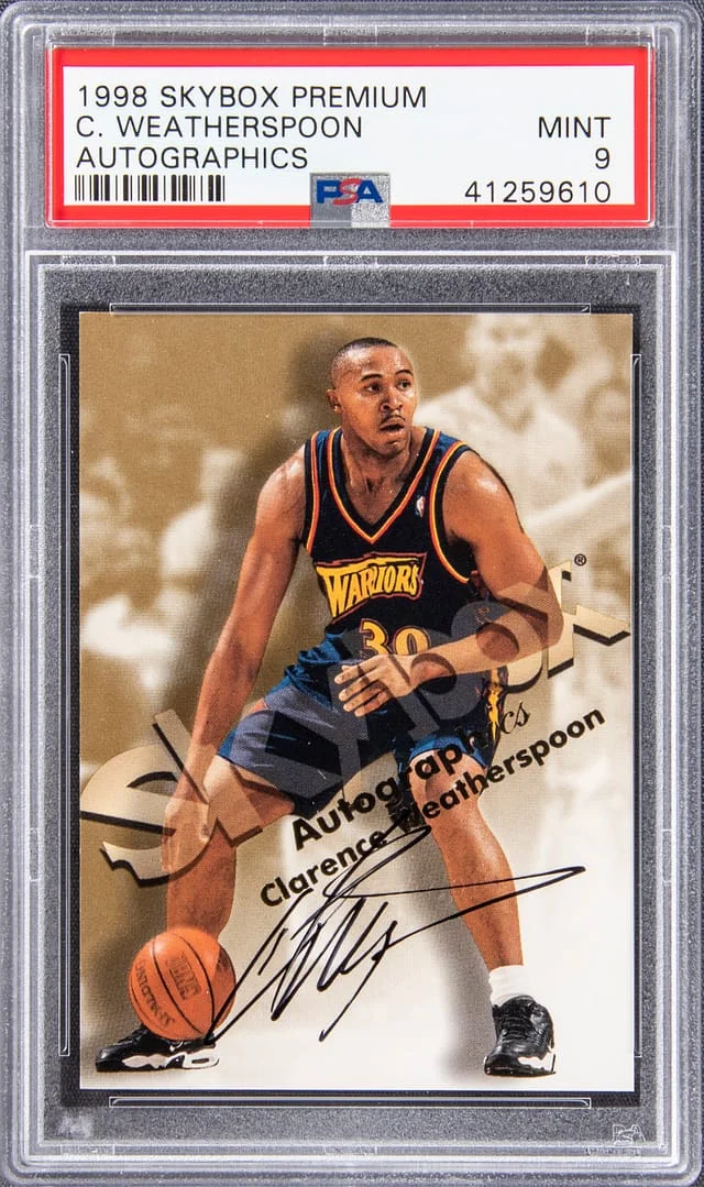1998 SkyBox Premium Autographics Clarence Weatherspoon #no-number card image