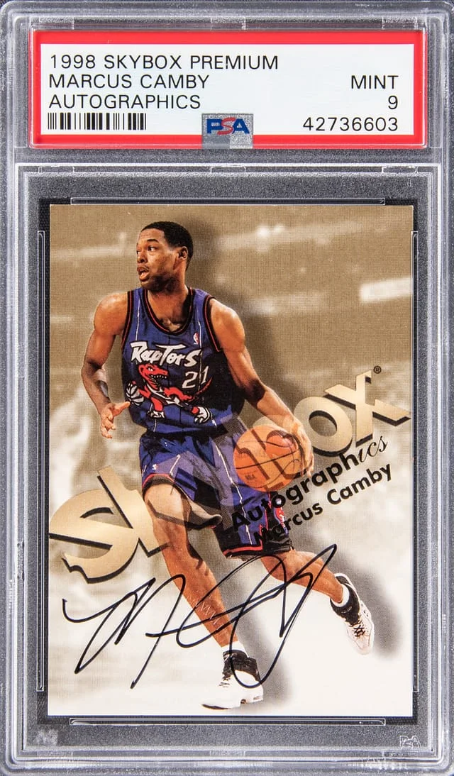 1998 SkyBox Premium Autographics Marcus Camby #no-number card image