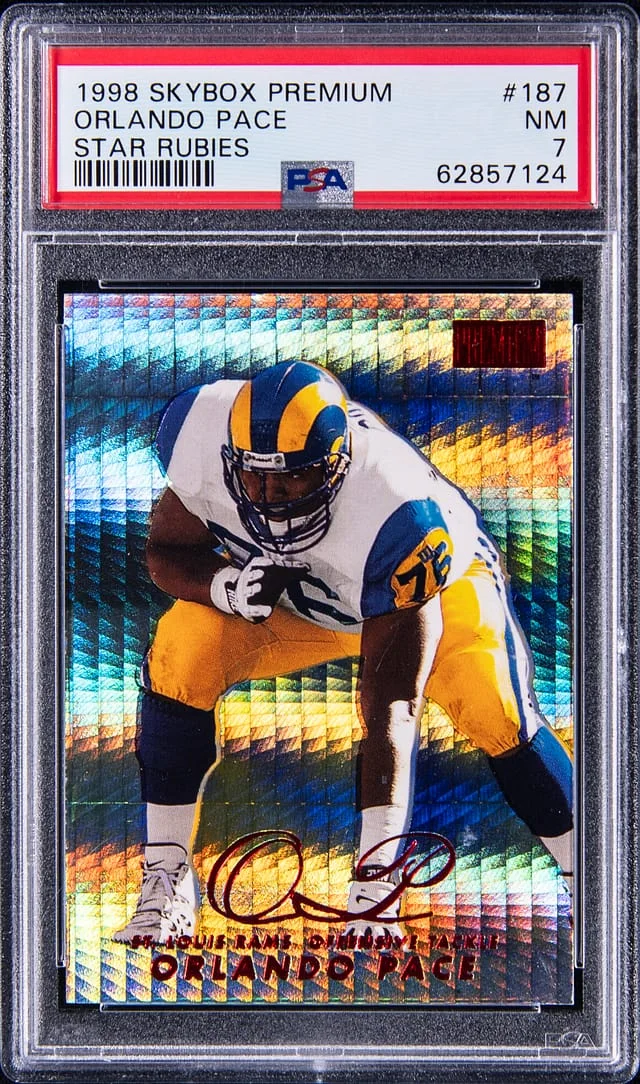 1998 SkyBox Premium Orlando Pace Star Rubies #187 card image