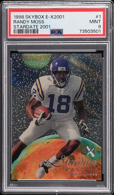 1998 SkyBox Randy Moss E-X2001 Stardate 2001 #1 card image