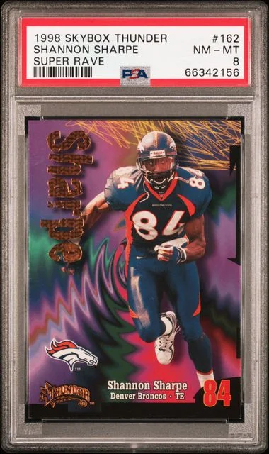 1998 SkyBox Thunder Shannon Sharpe Super Rave #162 card image