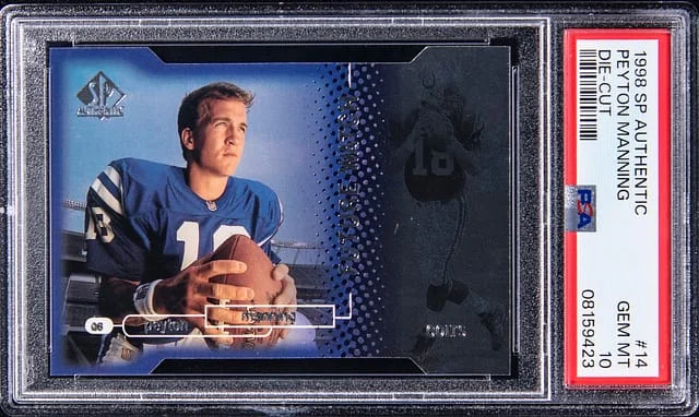 1998 SP Authentic Peyton Manning Die-Cut #14 card image