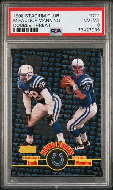 1998 Stadium Club M.Faulk/P.Manning Double Threat Double Threat #Dt1 card image