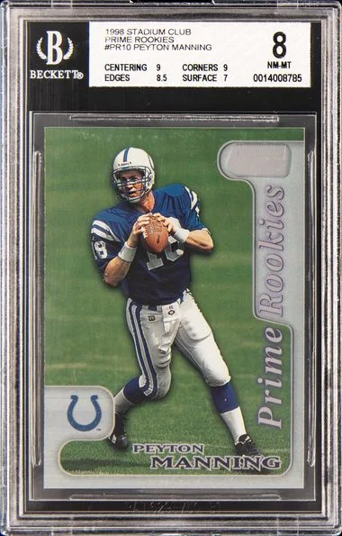 1998 Stadium Club Peyton Manning Prime Rookies #PR10 card image