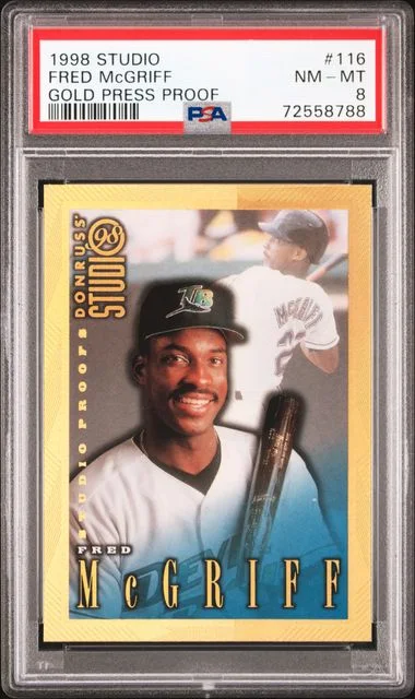 1998 Studio Gold Press Proof Fred McGriff #116 card image