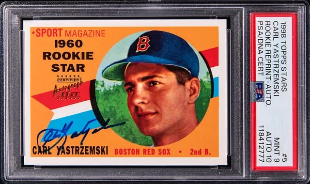 1998 Topps Carl Yastrzemski Stars Reprints Autograph #5 card image