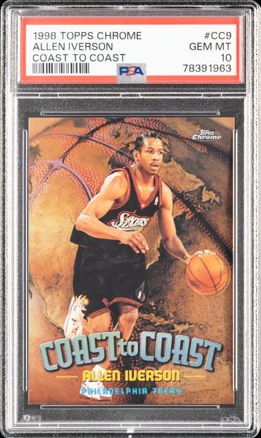 1998 Topps Chrome Allen Iverson Coast To Coast #CC9 card image