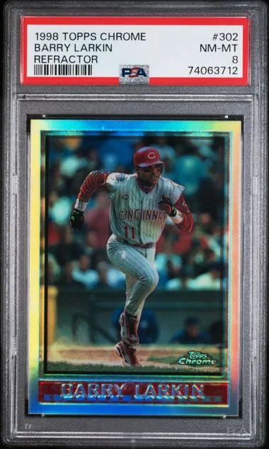 1998 Topps Chrome Barry Larkin Refractor #302 card image