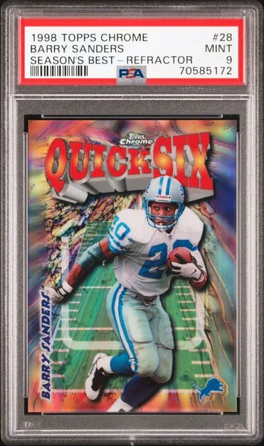 1998 Topps Chrome Barry Sanders Season's Best Refractor #28 card image