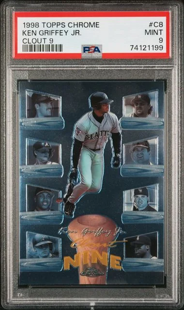 1998 Topps Chrome Ken Griffey Jr. Clout 9 #C8 card image